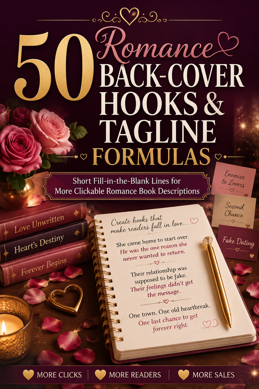 Bonus 3 - 50 Romance Back-Cover Hooks and Tagline Formulas