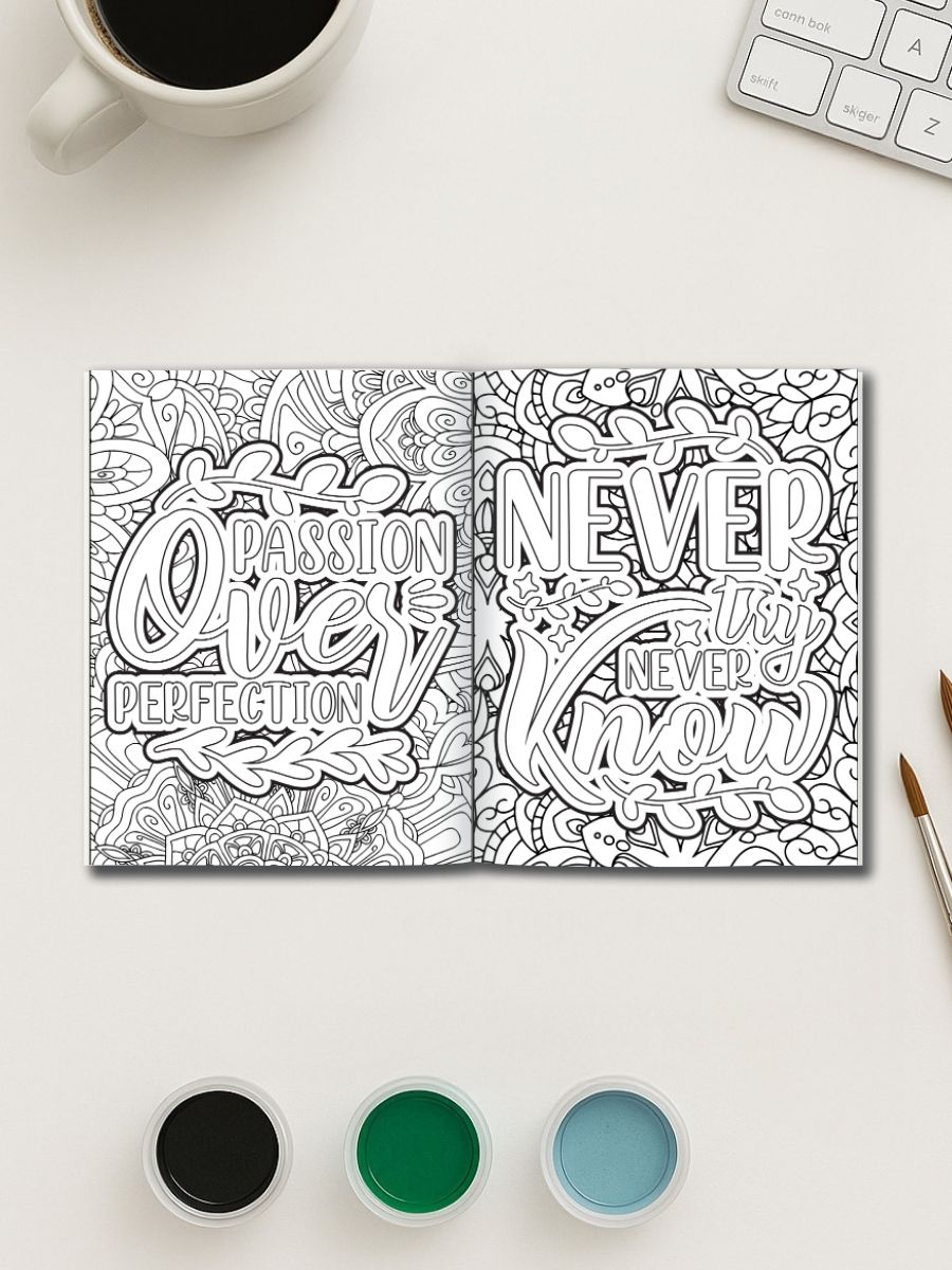 Motivational Magic – 1325 Quote Coloring Page Mega Bundle gallery image 1