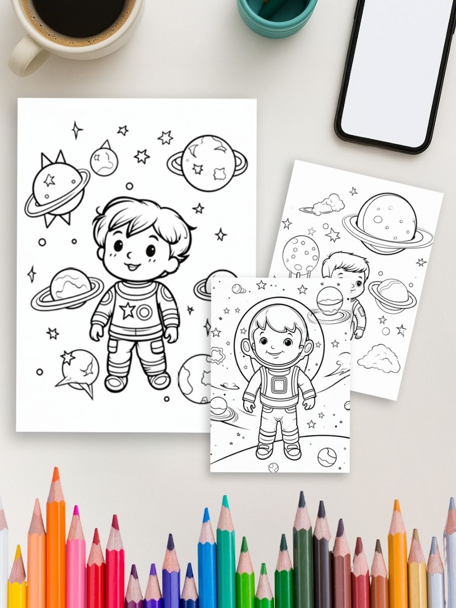 Cosmic Adventures – 155 Space Coloring Pages gallery image 2