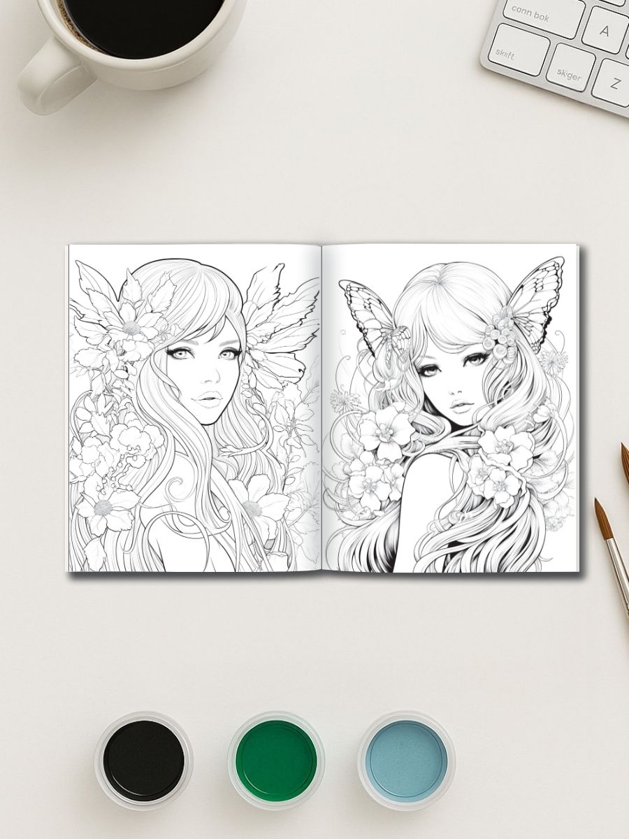 Fairy Glow – 230 Beautiful Fairy Coloring Pages gallery image 1