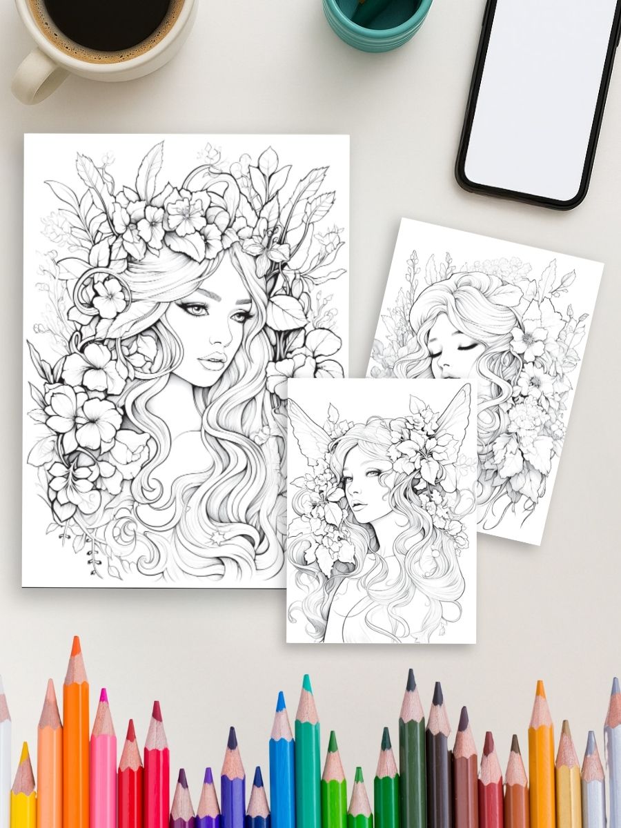 Fairy Glow – 230 Beautiful Fairy Coloring Pages gallery image 2
