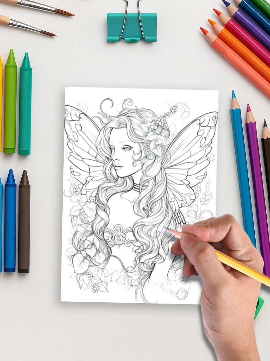 Fairy Glow – 230 Beautiful Fairy Coloring Pages gallery image 3