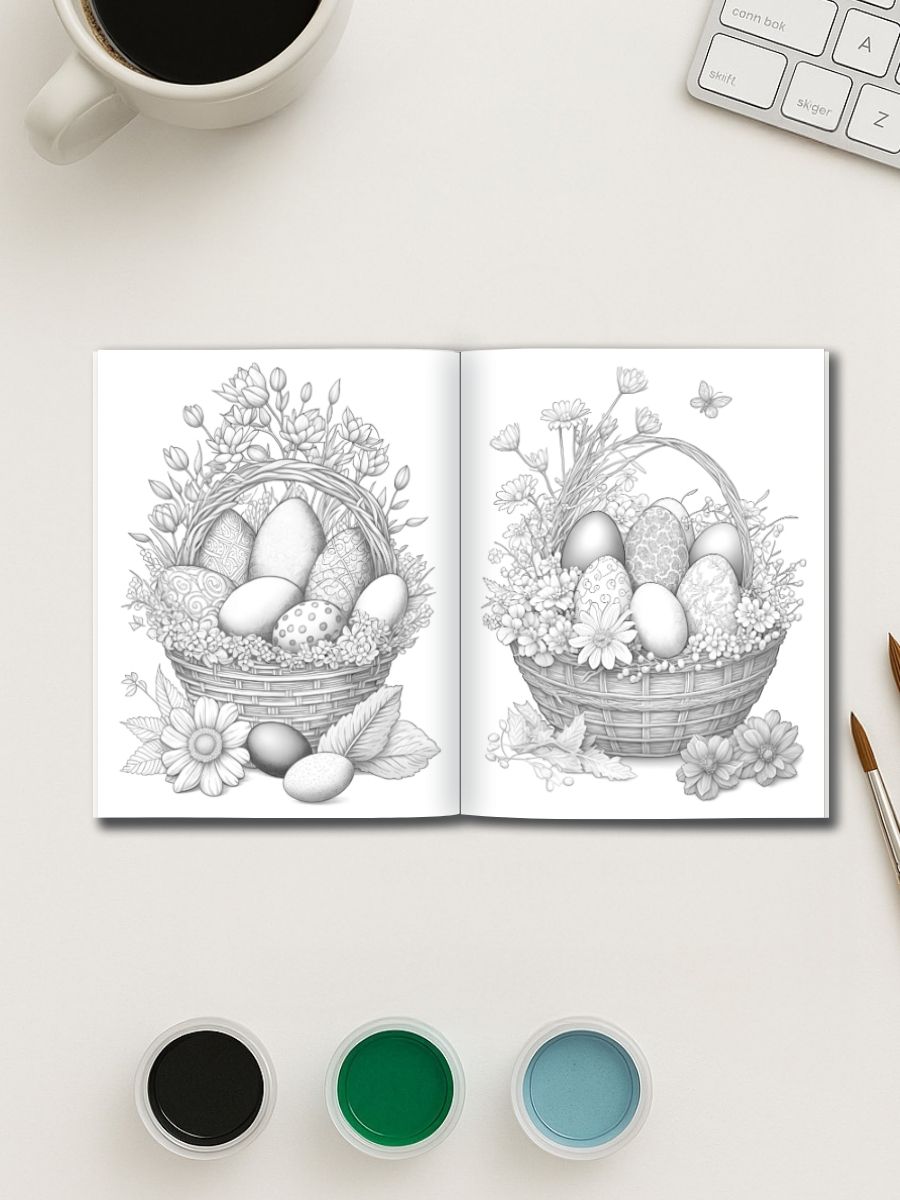 Easter Bloom Baskets – 25 Festive Coloring Pages gallery image 1
