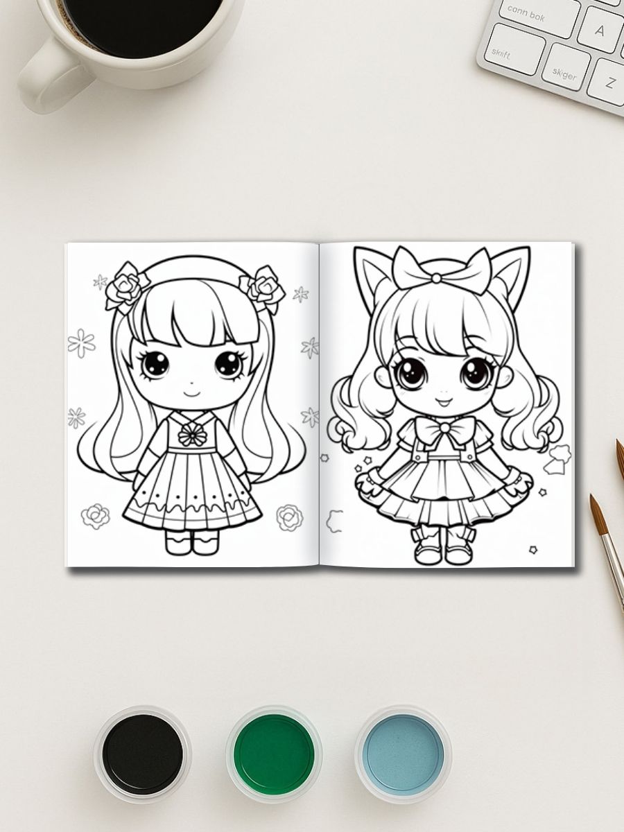 Mega Kawaii Bundle – 297 Super Cute Coloring Pages gallery image 1