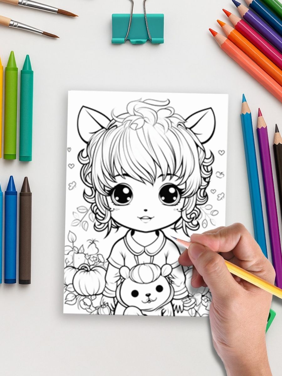 Mega Kawaii Bundle – 297 Super Cute Coloring Pages gallery image 3