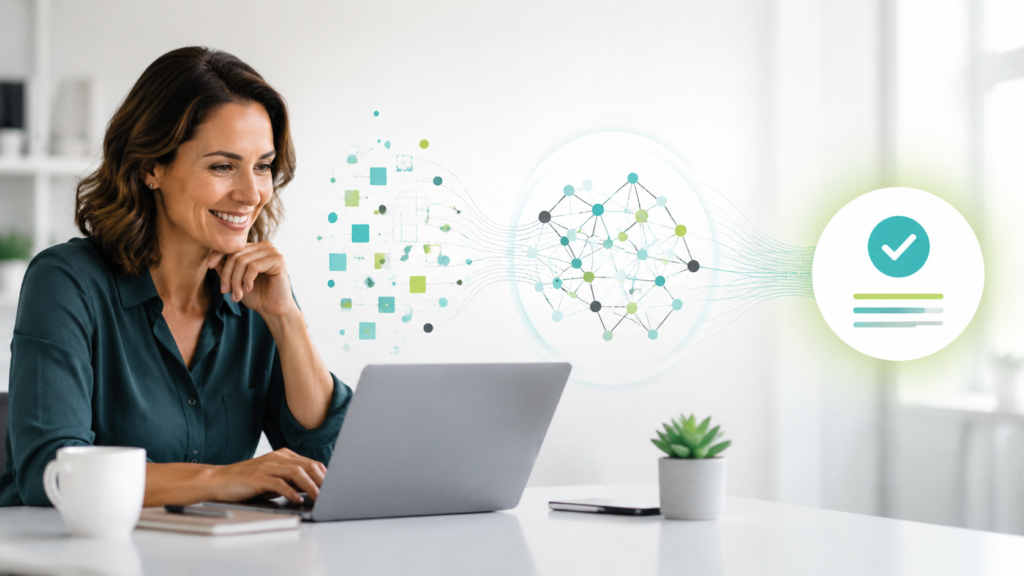 How artificial intelligence works explained with data, training, model, and output stages